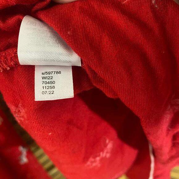 LOFT Sleep Red Dog Print Pajama Set Size M Cotton Viscose Button Top Pants - Picture 9 of 9